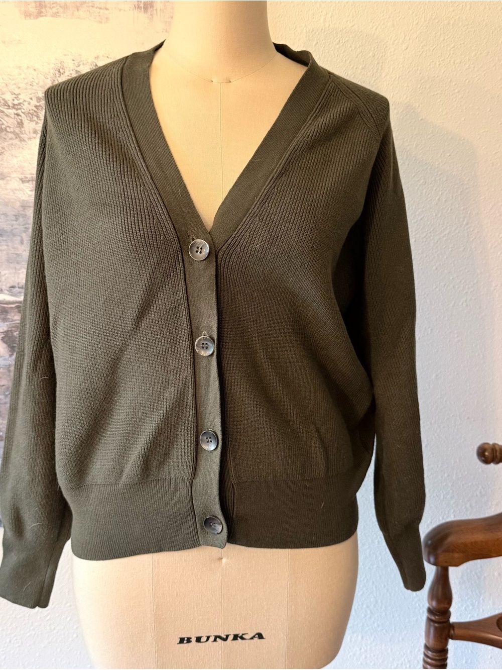 Universal Standard Better-Than-Wool Cardigan NORI Olive Green size XS 10-12